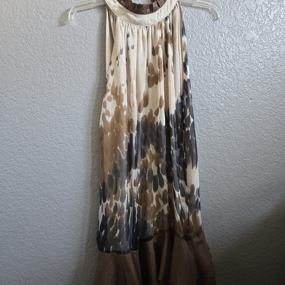 Elegant Multicolor Halter Dress. A Slight different from model.